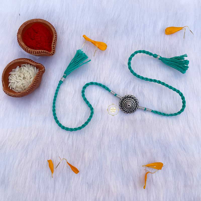Sterling Silver Flower Rakhi - Image 3