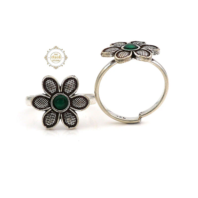 Sterling Silver Flower Toe Ring - Image 3