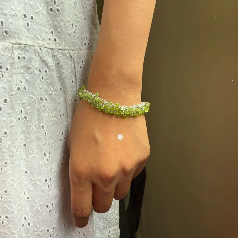 Sterling Silver Natural Peridot Bracelet - Image 3