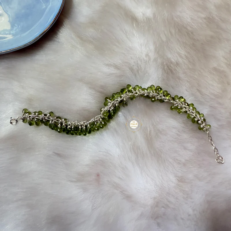 Sterling Silver Natural Peridot Bracelet - Image 4