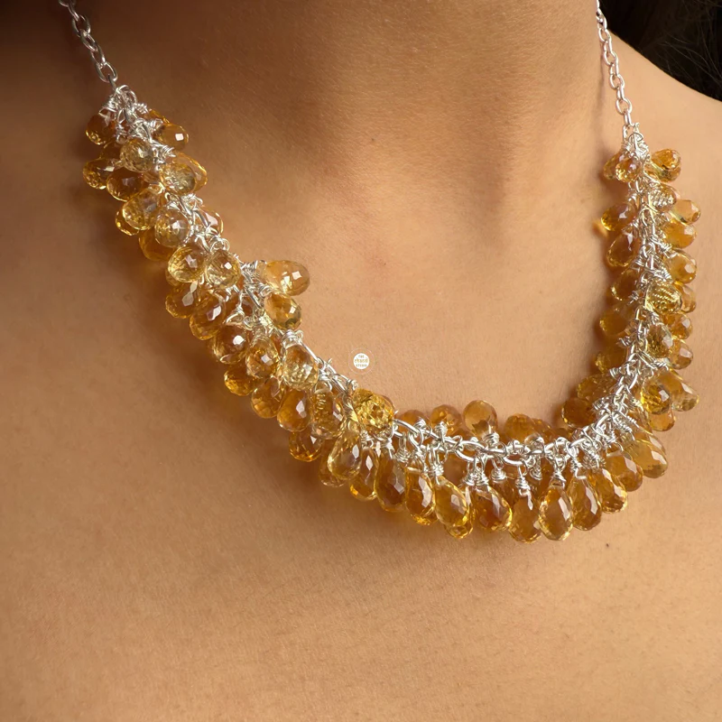 Sterling Silver Natural Citrine Necklace - Image 3