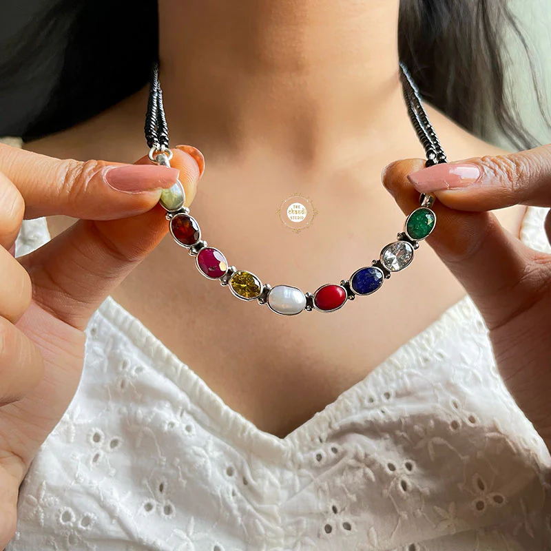 Sterling Silver Navratna Mangalsutra - Image 2
