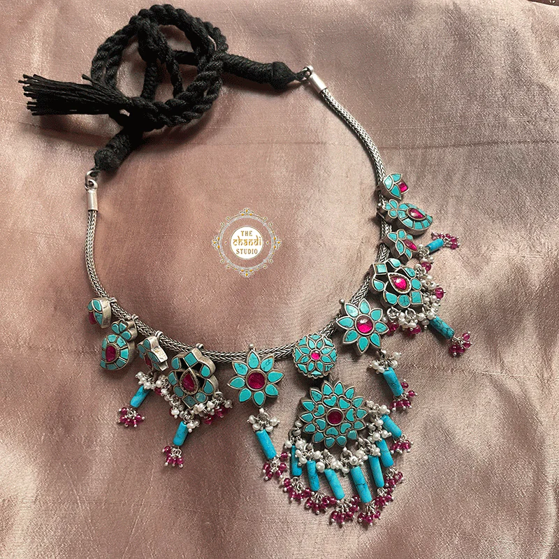 Turquoise Overload Necklace With Earring - Image 4