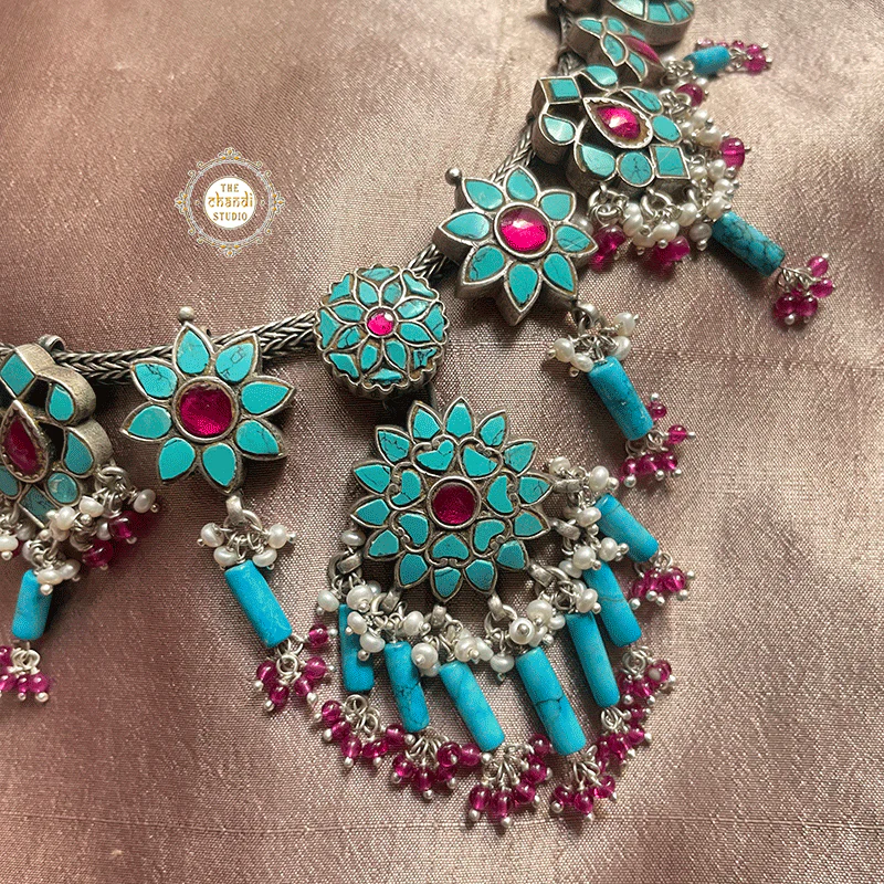 Turquoise Overload Necklace With Earring - Image 5