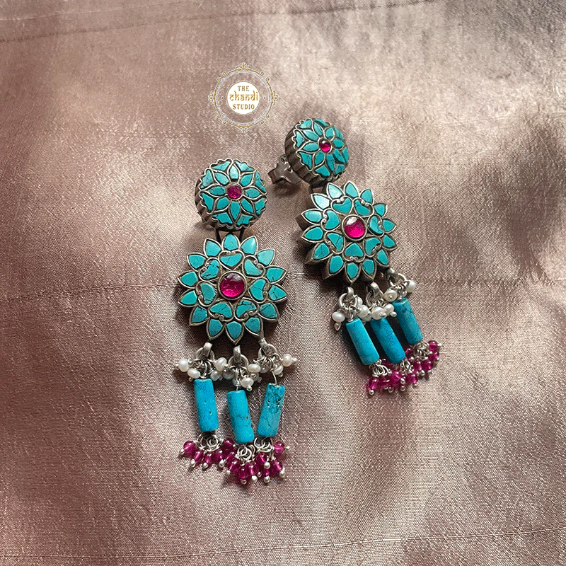 Turquoise Overload Necklace With Earring - Image 6