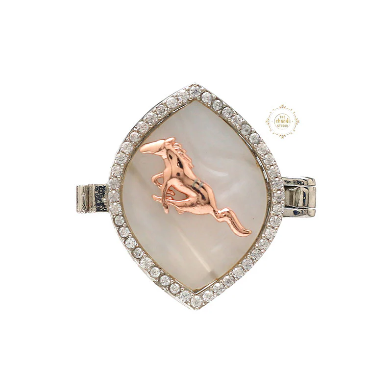 Sterling Silver Running Horse Button Clip - Image 3
