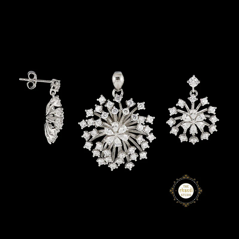 Sparkling Silver Eternal Bloom Pendant Set - Image 6