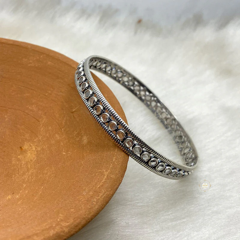 Sterling Silver Classic Glass Bangle - Image 9