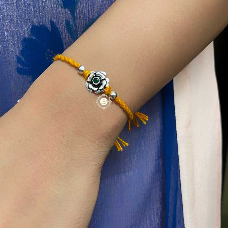 Sterling Silver 'Timeless Flower' Rakhi - Image 5