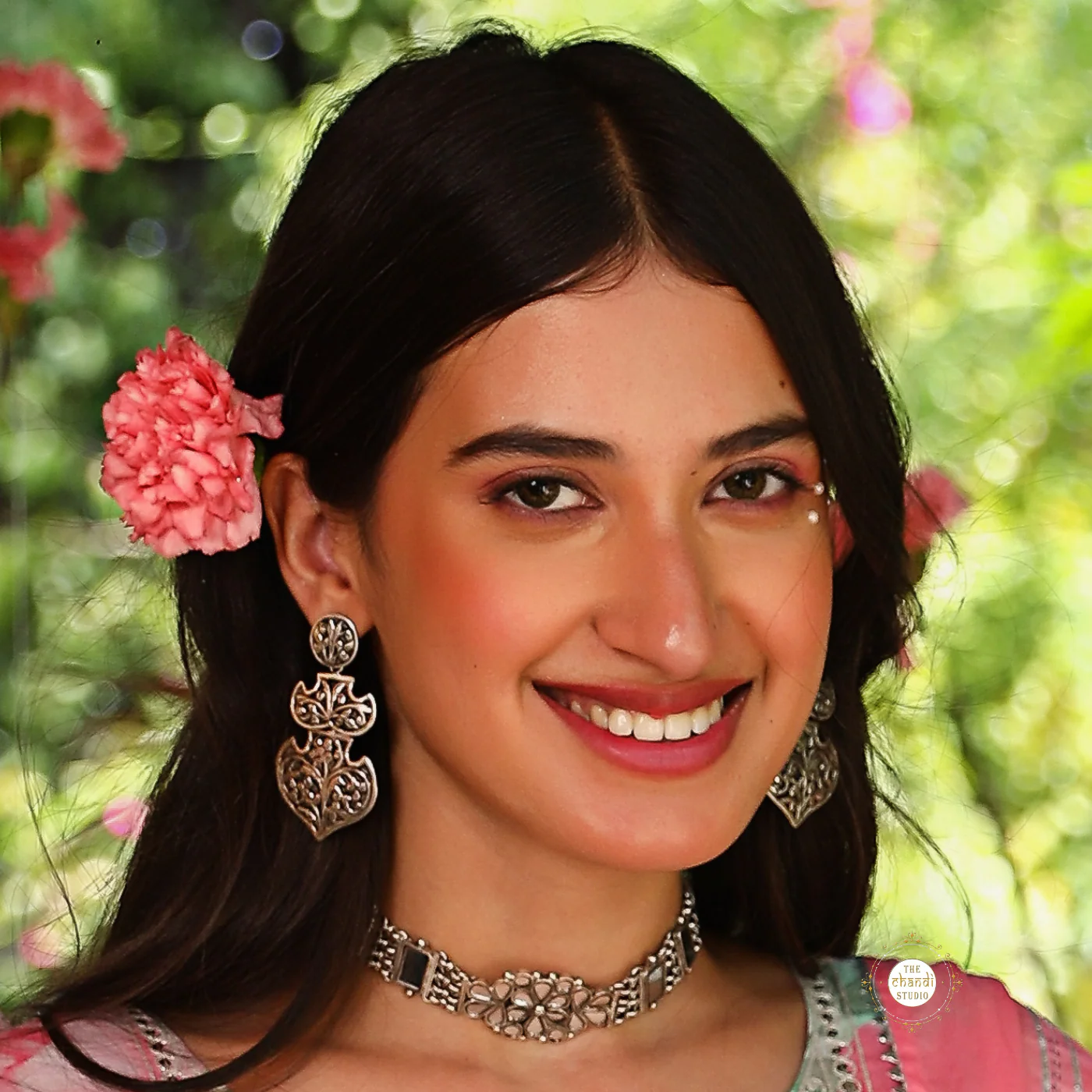 Sterling Silver Utsav Chitai Earring - Image 3