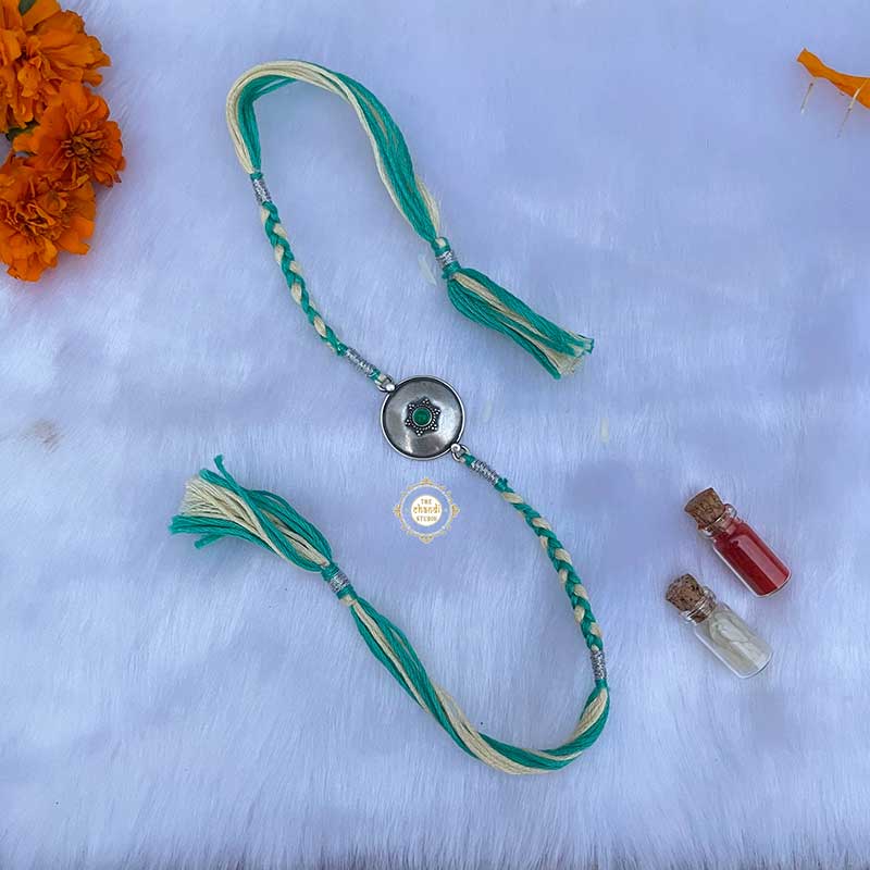 Sterling Silver You Are My Star Rakhi (Green) - Image 2
