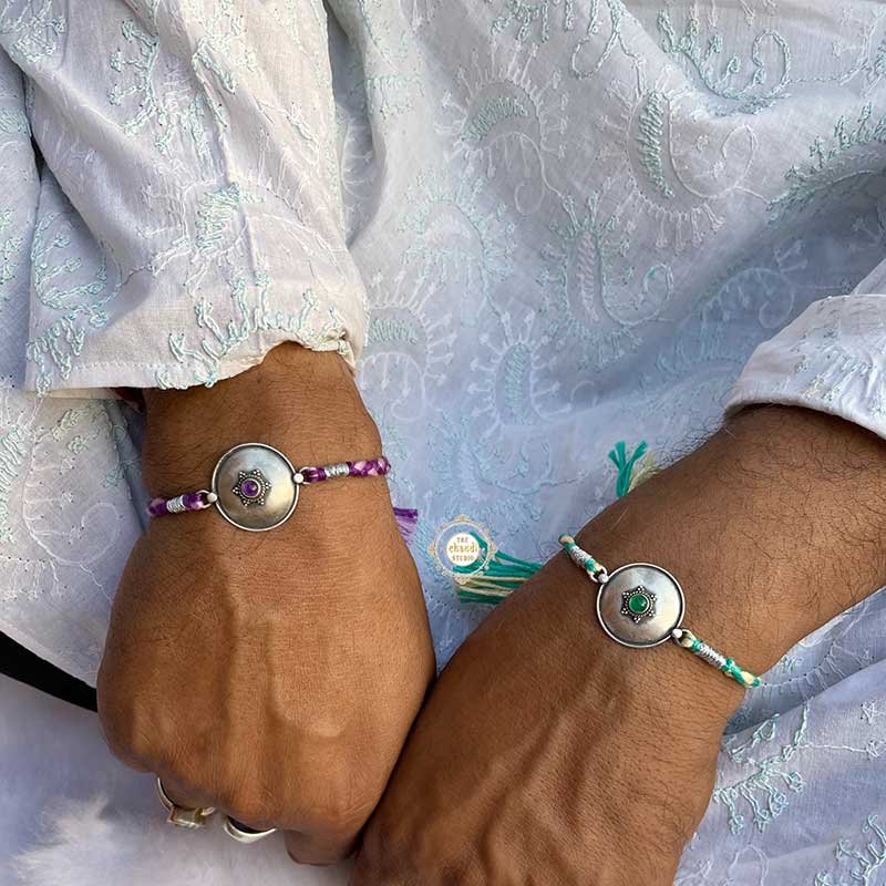 Sterling Silver You Are My Star Rakhi (Green) - Image 4
