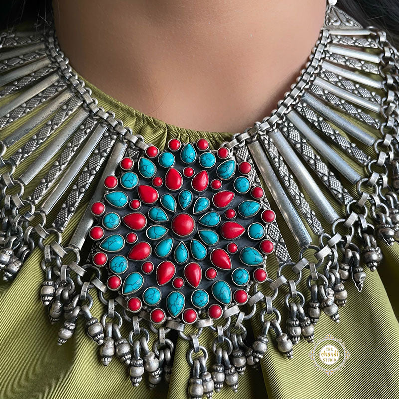 Summertime Turquoise-Coral Chakra Necklace - Only Necklace - Image 3