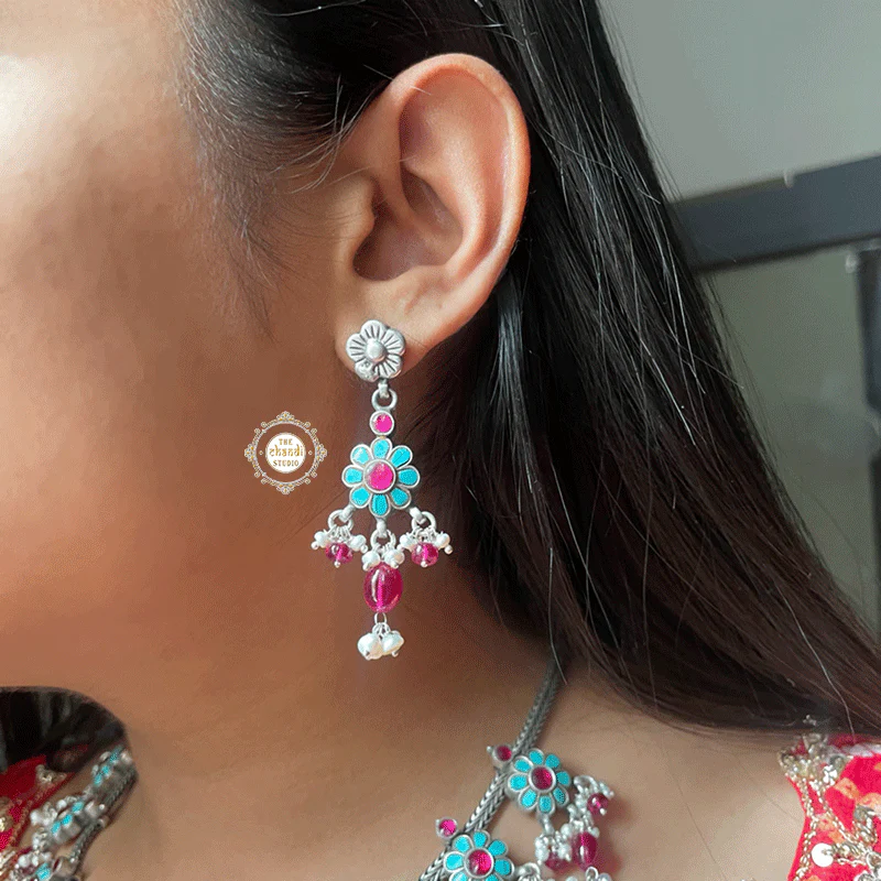 Summertime Turquoise- Ruby Chitai Necklace Set - Image 3