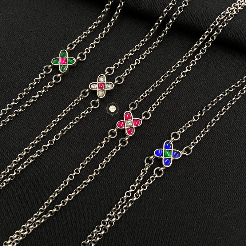 Minimal Kundan Floral Bracelet (Piece) - Image 14