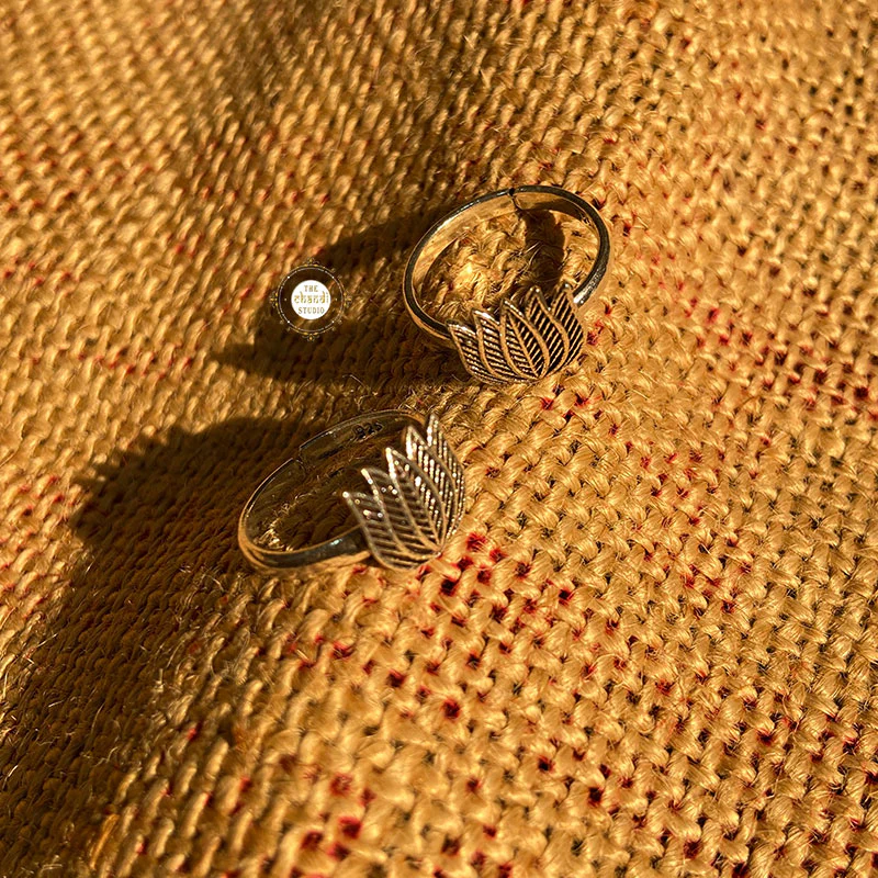Oxidised Silver Love Lotus Toe Ring - Image 2