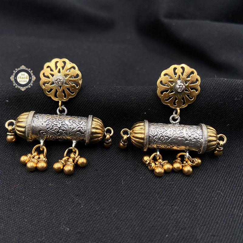 Tribal Taweez Earring Dual Tone - Image 4